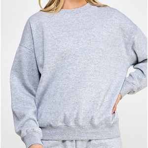 Keep Me Warm Oversized Crewneck Sweatshirt Gray