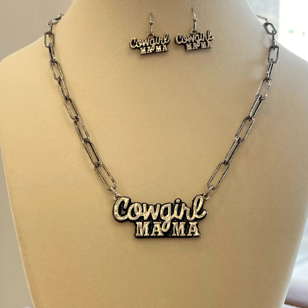 Cowgirl Mama Necklace & Earrings Set