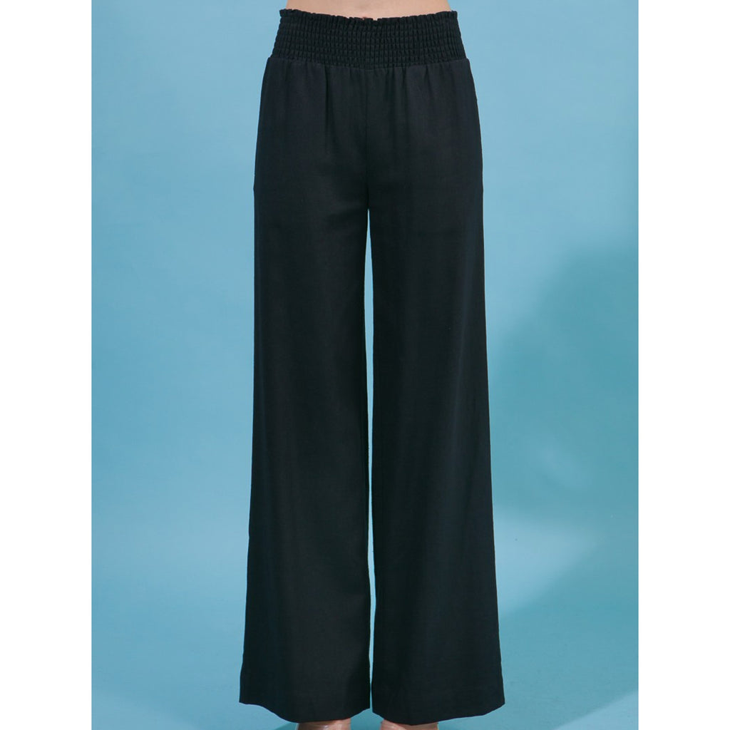 Every Day Linen Pants With Smocked Waistband