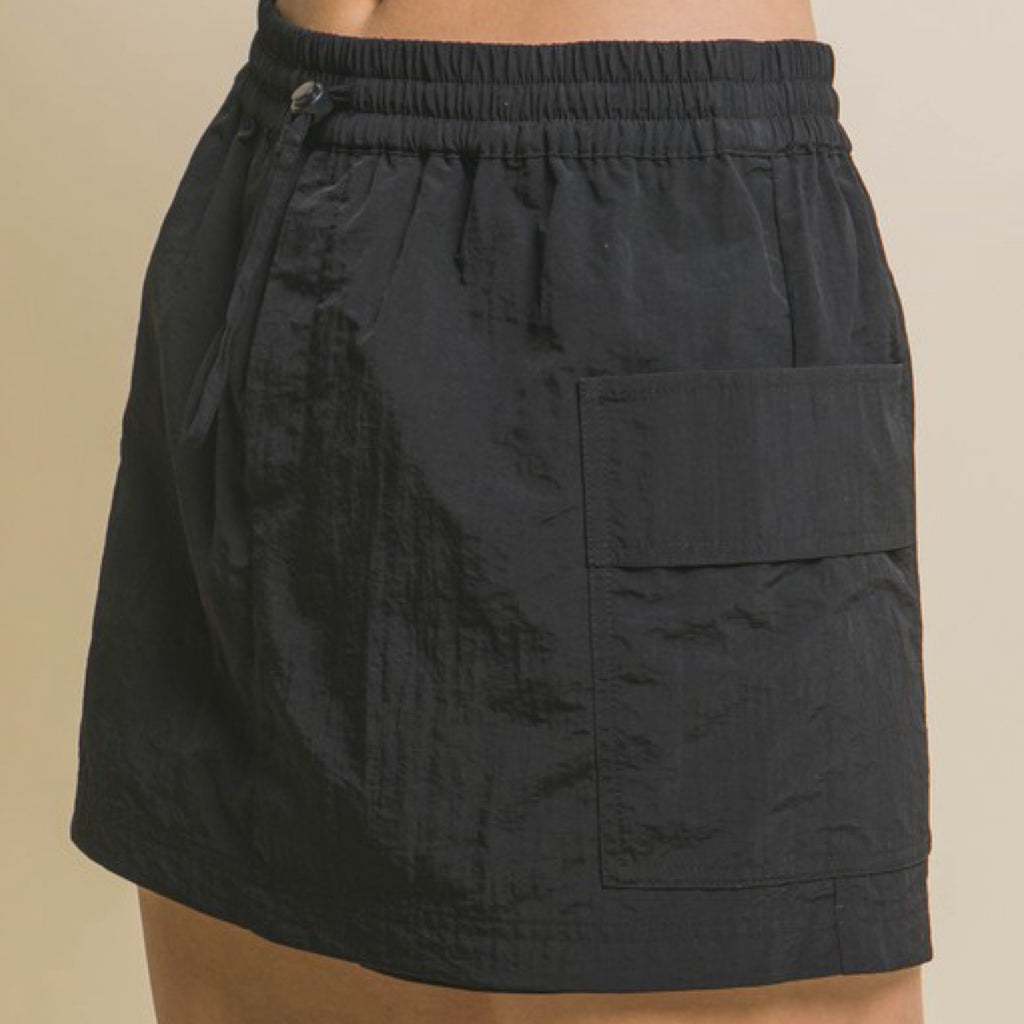 Rise And Shine Cargo Mini Skort Black