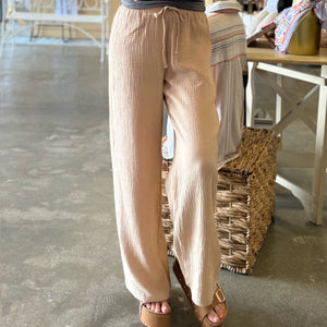 Fun Times Ahead Linen Pants Khaki