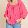 Lenny Linen Button Down Top Pink
