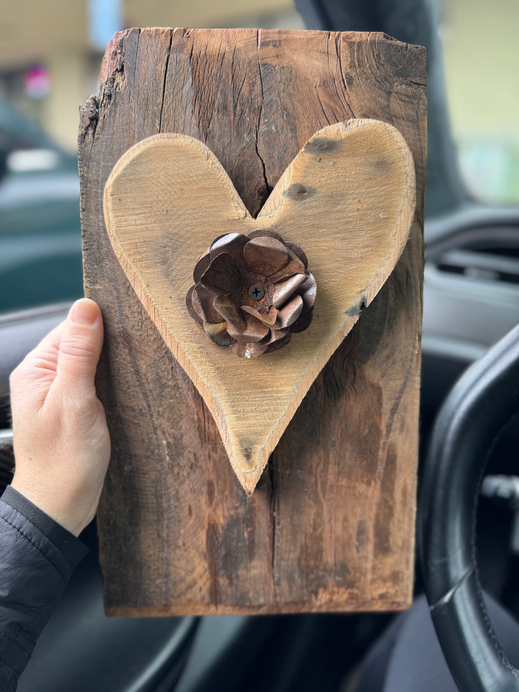 Large Love Heart With Flower Sign