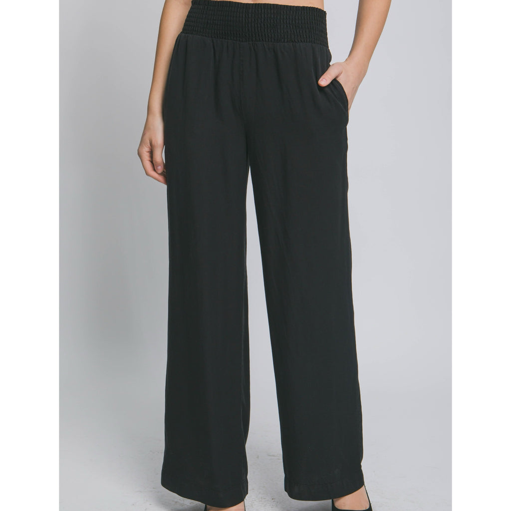 Out For The Day Elastic Waistband Pants Black
