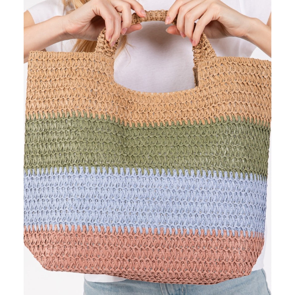 Multi Color Stripe Tote Bag