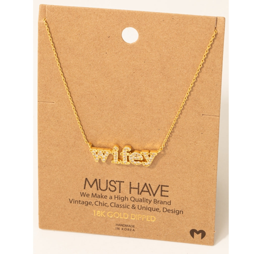 Wifey Pendant Necklace