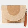Two Tone Straw Clutch Bag