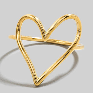 Heart Cutout Band Ring Gold