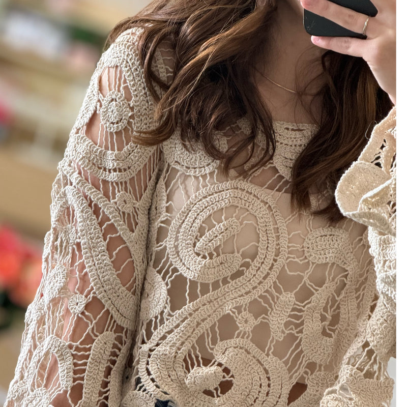 Headliner Crochet Top Beige
