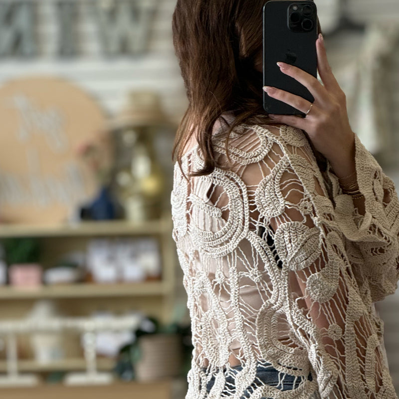 Headliner Crochet Top Beige