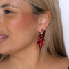 Marquise Rhinestone Dangle Earrings Red