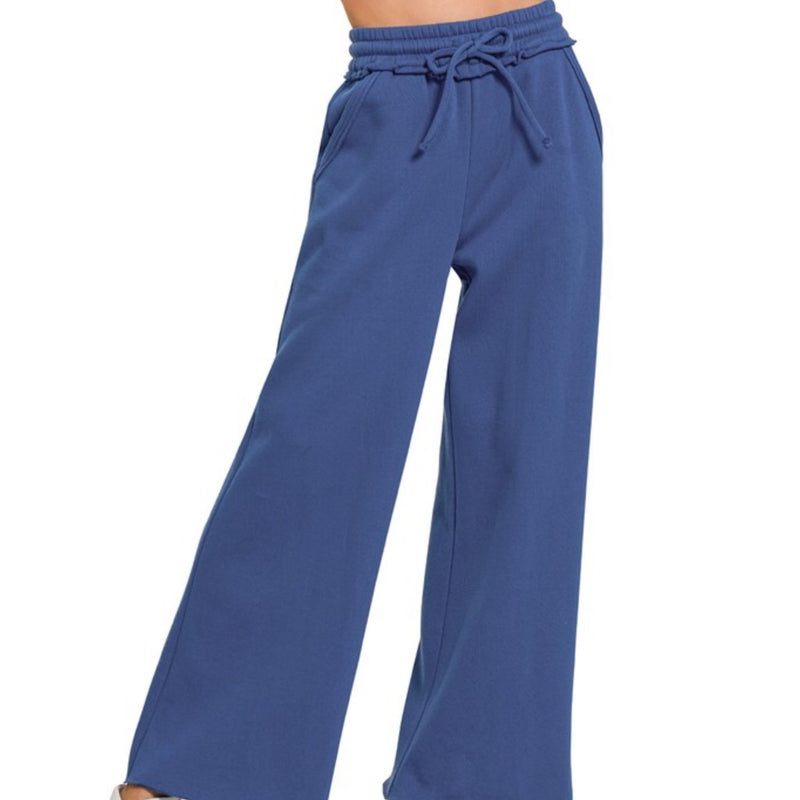The Homebody Wide Leg Sweatpants Navy
