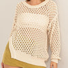 Always And Forever Open Stitch Sweater Beige