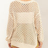 Always And Forever Open Stitch Sweater Beige