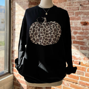 Leopard Pumpkin Sweatshirt Black