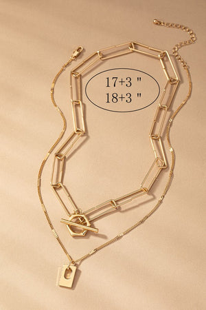 Two Row Link Chain Delicate Necklace