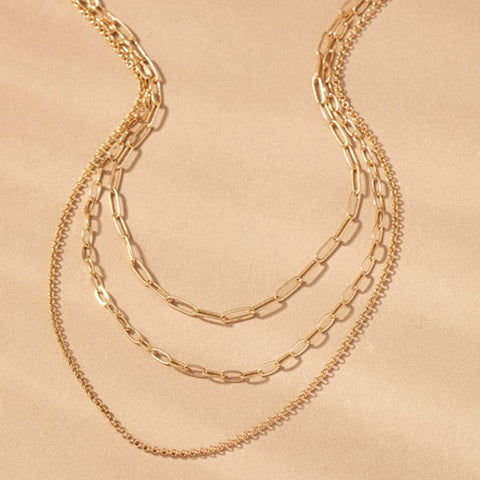 Chain Link Statement Necklace Set