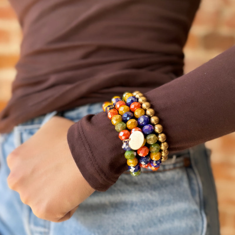 Multi  Colored Beaded Bracelet