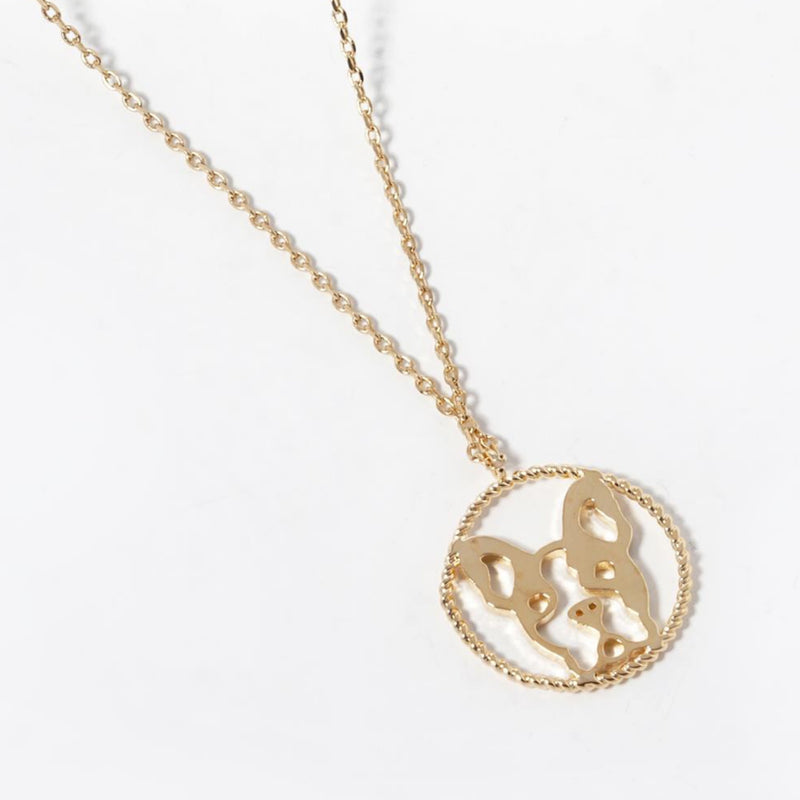 18K Gold Frenchie Necklace