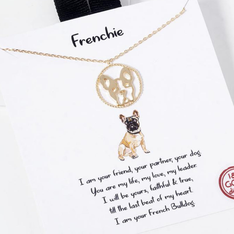 18K Gold Frenchie Necklace