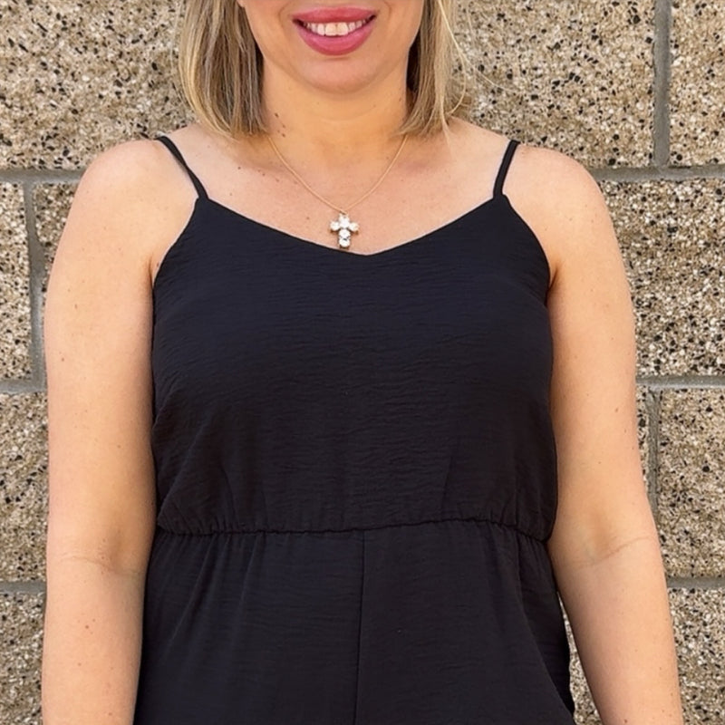 Kimber Cami Woven Jumpsuit Black