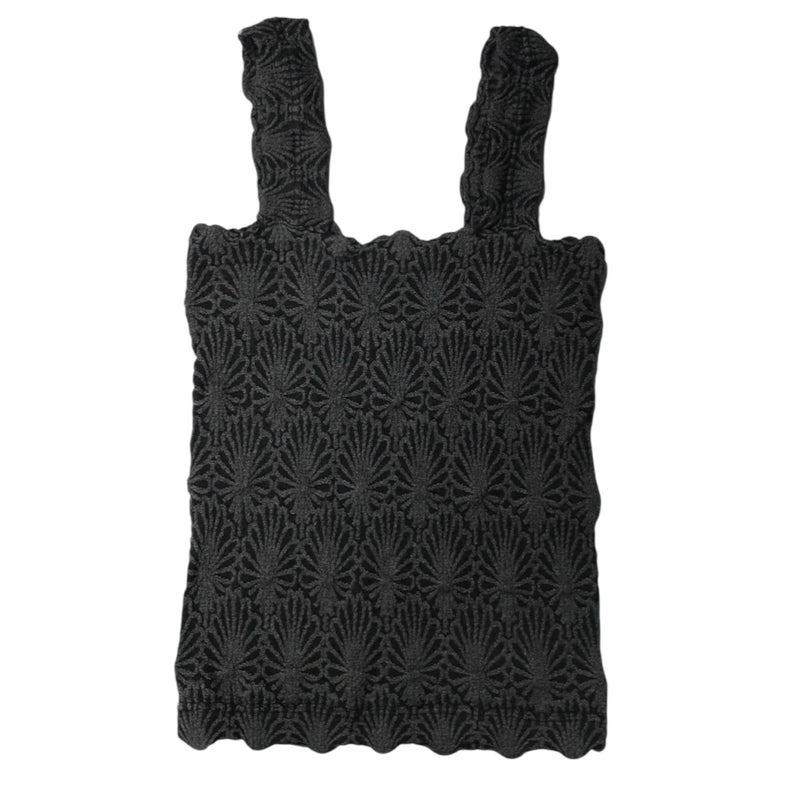 Dream Girl Two Lace Textured Top Black