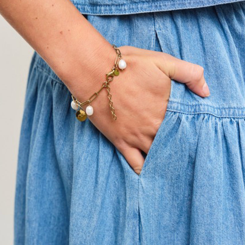 Think About It Tiered Denim Midi Skirt