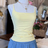 Beach Girl Clean Line Tank Tops Yellow