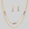 Gold Tone  Necklace With Earrings