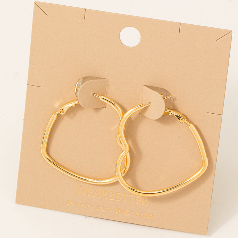 Heart Cutout Hoop Earrings