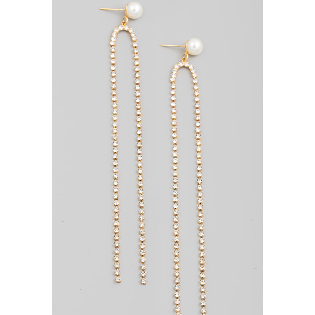 Rhinestone Chain Dangle Earrings