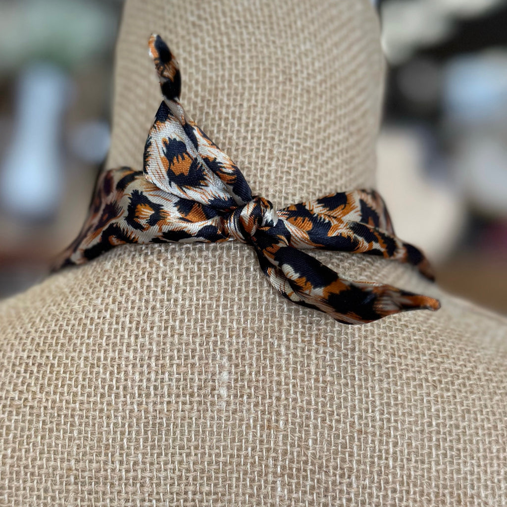 Heart Handmade Scarf Necklace Leopard