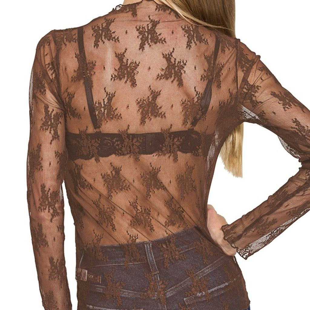 Amaze You Lace Top Brown
