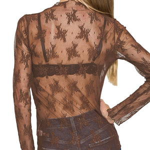 Amaze You Lace Top Brown