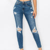 Distressed Cropped Denim Black