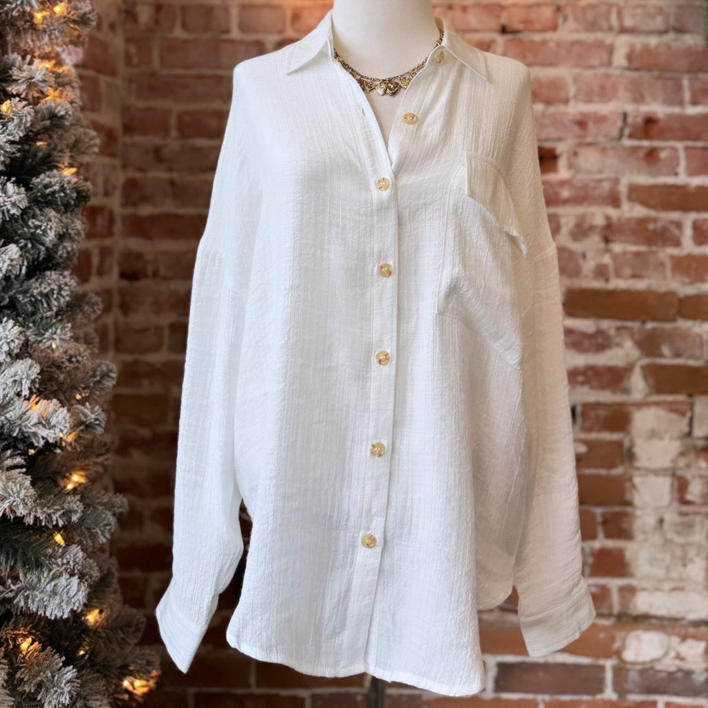 Make Your Choice Button Down Top White