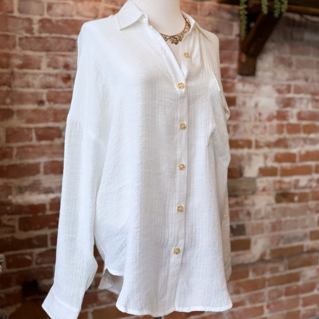 Make Your Choice Button Down Top White