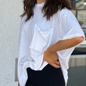 Breezy Day Oversized Basic Tee White