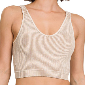Into You Ribbed Crop Top Ash Mocha
