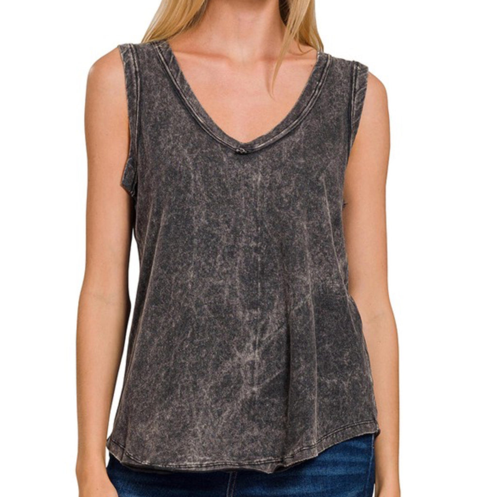 All Good Things Washed V Neck Top