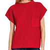 Mock Neck Short Sleeve Sweater Ruby