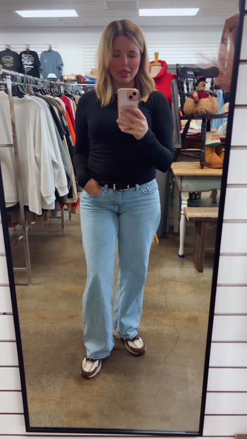 Butter Soft Long Sleeve Top Black