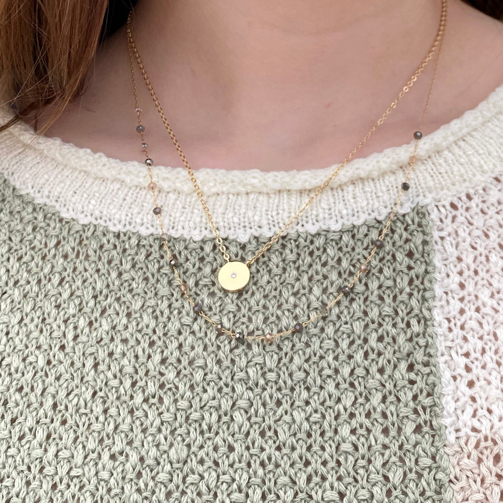 Dainty Chain Layered Coin Necklace