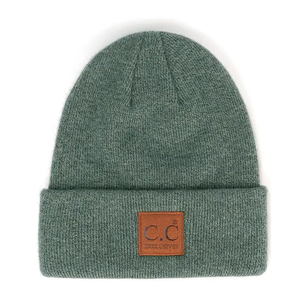 Season Favorite C.C Suede Patch Beanie Forrest