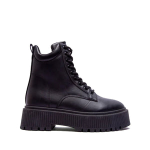 Phase Lace Up Combat Booties Black