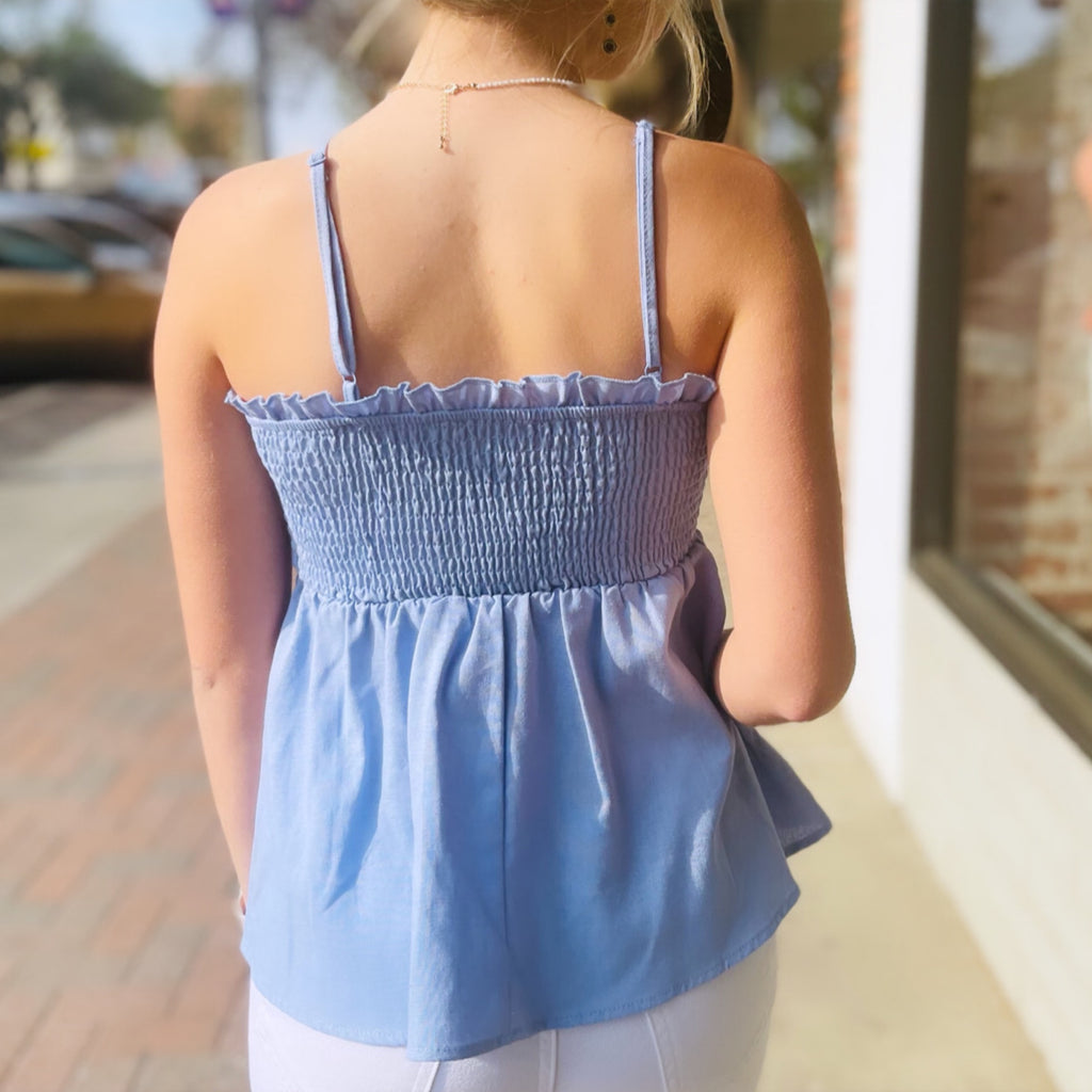 Houston Babydoll Cami Top Blue