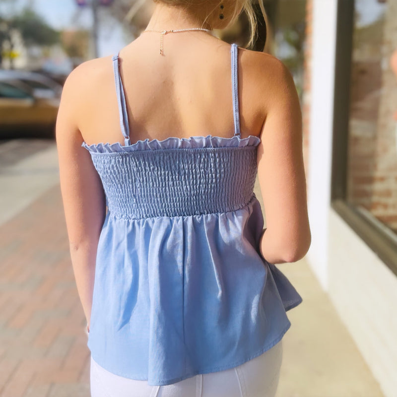 Houston Babydoll Cami Top Blue