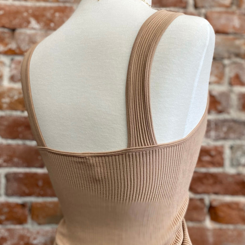 Shoreline Ribbed Crop Top Taupe