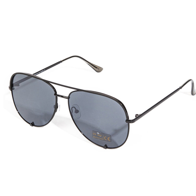 Metal Frame Aviator Sunglasses Black