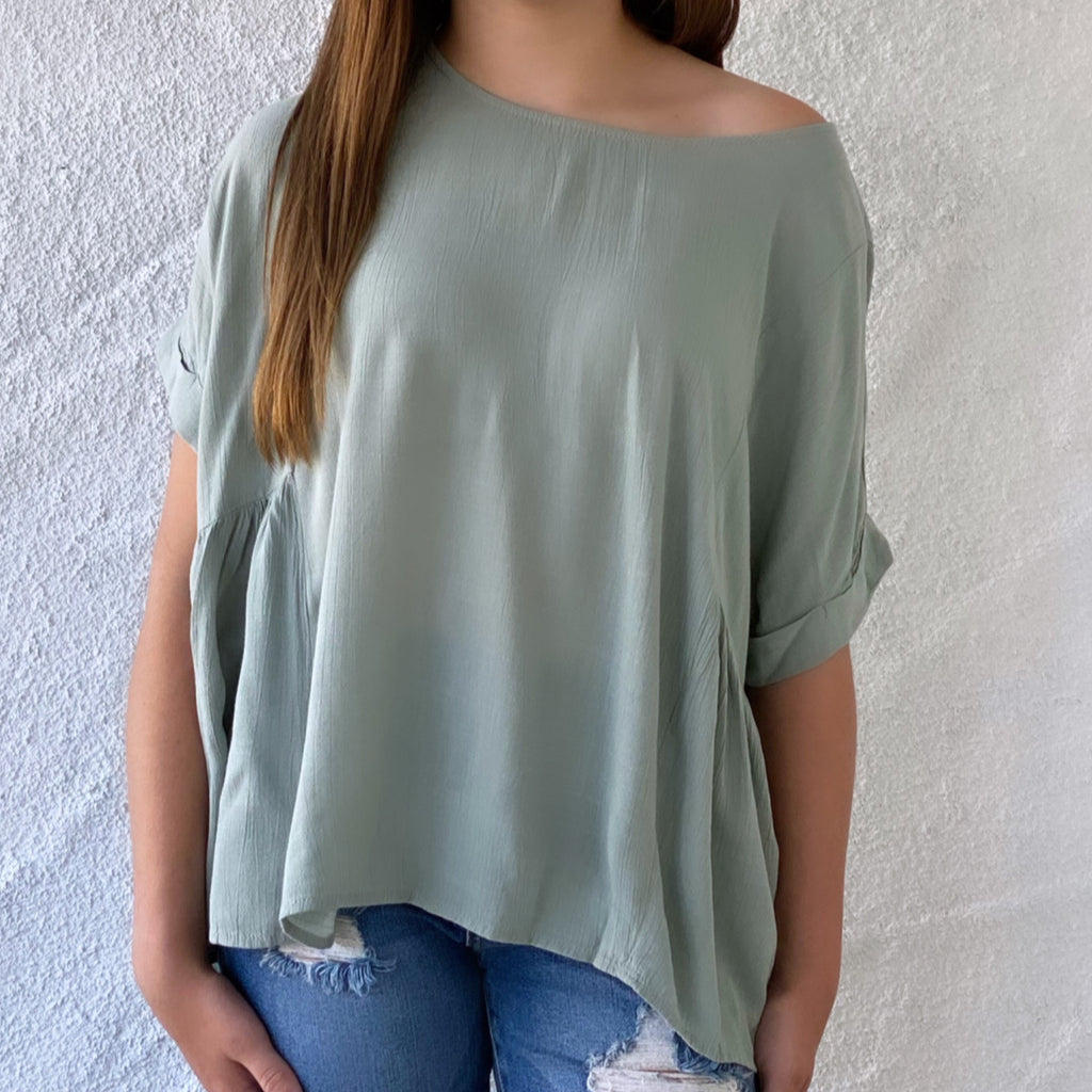 Willa Woven Top Sage